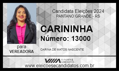 Candidato CARININHA 2024 - PANTANO GRANDE - Eleições