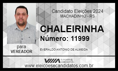 Candidato CHALEIRINHA 2024 - MACHADINHO - Eleições