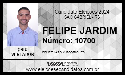 Candidato FELIPE JARDIM 2024 - SÃO GABRIEL - Eleições