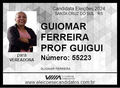 Candidato GUIOMAR FERREIRA PROF GUIGUI 2024 - SANTA CRUZ DO SUL - Eleições