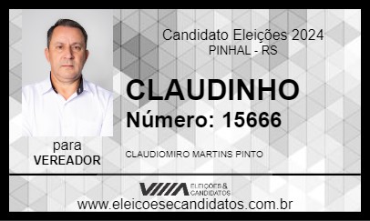 Candidato CLAUDINHO 2024 - PINHAL - Eleições