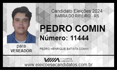 Candidato PEDRO COMIN 2024 - BARRA DO RIBEIRO - Eleições