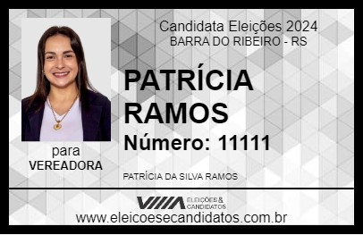 Candidato PATRÍCIA RAMOS 2024 - BARRA DO RIBEIRO - Eleições