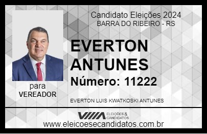 Candidato EVERTON ANTUNES 2024 - BARRA DO RIBEIRO - Eleições