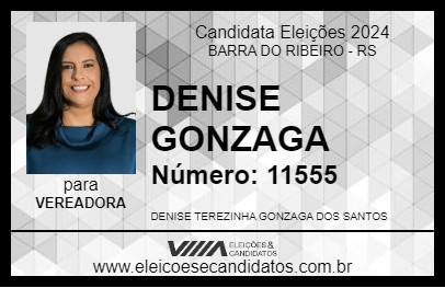 Candidato DENISE GONZAGA 2024 - BARRA DO RIBEIRO - Eleições