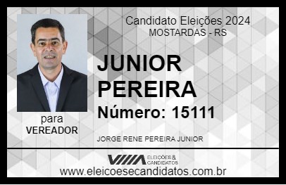 Candidato JUNIOR PEREIRA 2024 - MOSTARDAS - Eleições