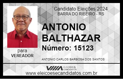 Candidato ANTONIO BALTHAZAR 2024 - BARRA DO RIBEIRO - Eleições