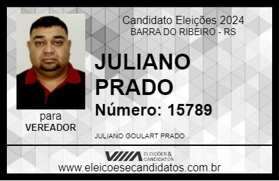 Candidato JULIANO PRADO 2024 - BARRA DO RIBEIRO - Eleições