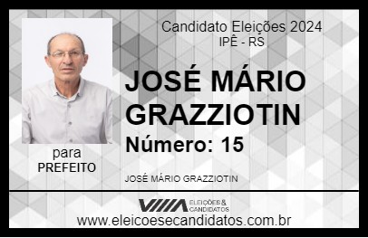 Candidato JOSÉ MÁRIO GRAZZIOTIN 2024 - IPÊ - Eleições