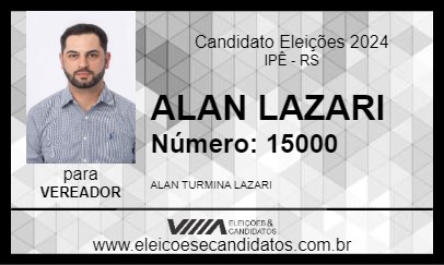 Candidato ALAN LAZARI 2024 - IPÊ - Eleições