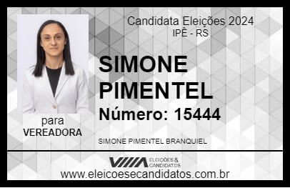 Candidato SIMONE PIMENTEL 2024 - IPÊ - Eleições