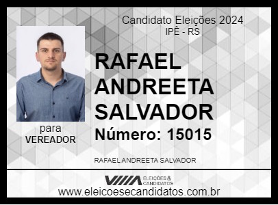 Candidato RAFAEL ANDREETA SALVADOR 2024 - IPÊ - Eleições