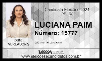 Candidato LUCIANA PAIM 2024 - IPÊ - Eleições