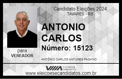 Candidato ANTONIO CARLOS 2024 - TAVARES - Eleições