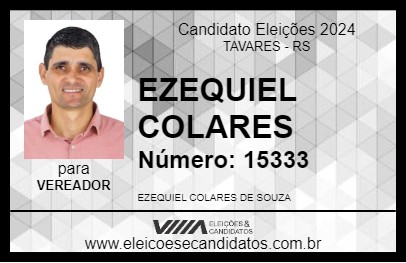 Candidato EZEQUIEL COLARES 2024 - TAVARES - Eleições