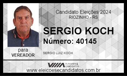 Candidato SERGIO KOCH 2024 - RIOZINHO - Eleições