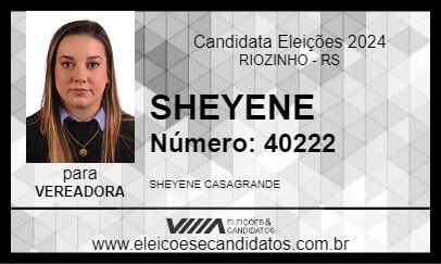 Candidato SHEYENE 2024 - RIOZINHO - Eleições