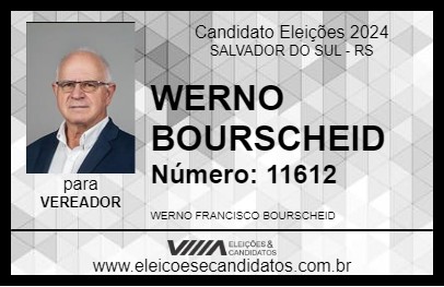 Candidato WERNO BOURSCHEID 2024 - SALVADOR DO SUL - Eleições