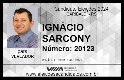 Candidato IGNÁCIO SARCONY 2024 - GARIBALDI - Eleições