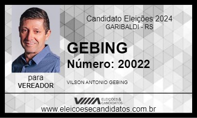 Candidato GEBING 2024 - GARIBALDI - Eleições