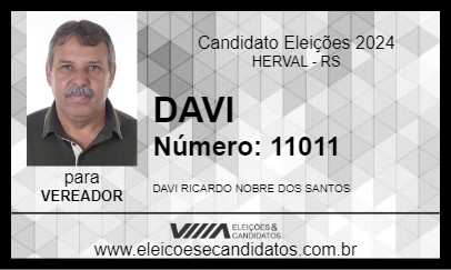 Candidato DAVI 2024 - HERVAL - Eleições