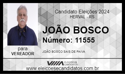 Candidato JOÃO BOSCO 2024 - HERVAL - Eleições