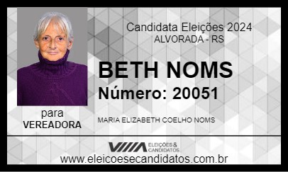 Candidato BETH NOMS 2024 - ALVORADA - Eleições