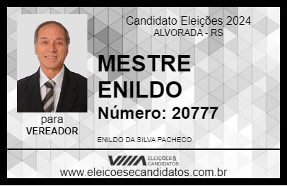 Candidato MESTRE ENILDO 2024 - ALVORADA - Eleições