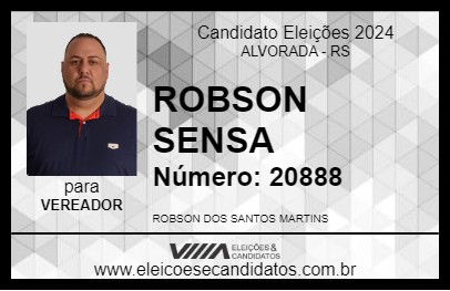 Candidato ROBSON SENSA 2024 - ALVORADA - Eleições