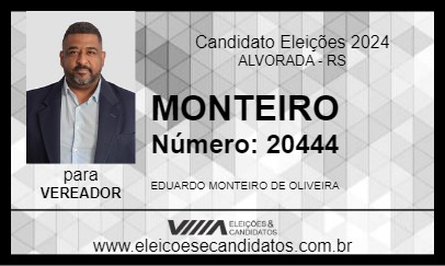 Candidato MONTEIRO 2024 - ALVORADA - Eleições