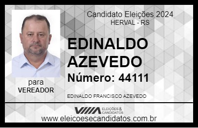 Candidato EDINALDO AZEVEDO 2024 - HERVAL - Eleições