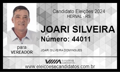 Candidato JOARI SILVEIRA 2024 - HERVAL - Eleições