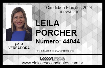 Candidato LEILA PORCHER 2024 - HERVAL - Eleições