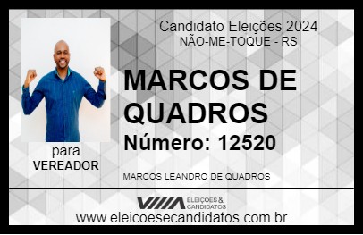 Candidato MARCOS DE QUADROS 2024 - NÃO-ME-TOQUE - Eleições