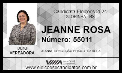 Candidato JEANNE ROSA 2024 - GLORINHA - Eleições