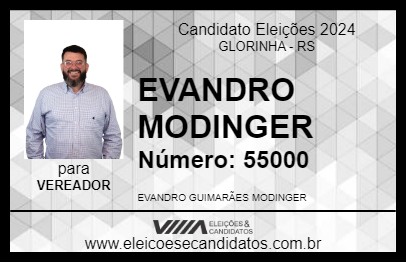 Candidato EVANDRO MODINGER 2024 - GLORINHA - Eleições