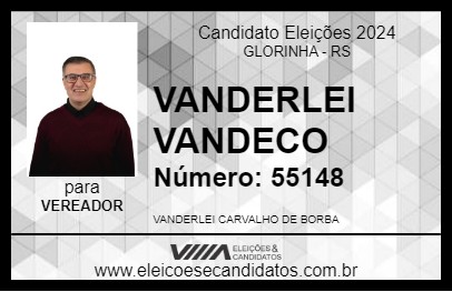 Candidato VANDERLEI VANDECO 2024 - GLORINHA - Eleições