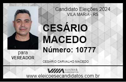 Candidato CESÁRIO MACEDO 2024 - VILA MARIA - Eleições