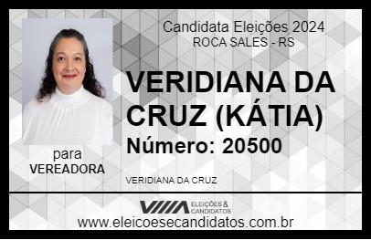 Candidato VERIDIANA DA CRUZ (KÁTIA) 2024 - ROCA SALES - Eleições