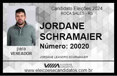 Candidato JORDANE SCHRAMAIER 2024 - ROCA SALES - Eleições