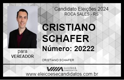 Candidato CRISTIANO SCHAFER 2024 - ROCA SALES - Eleições