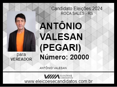 Candidato ANTÔNIO VALESAN (PEGARI) 2024 - ROCA SALES - Eleições