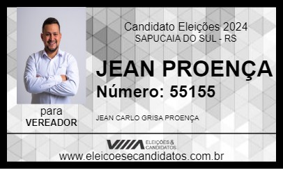 Candidato JEAN PROENÇA 2024 - SAPUCAIA DO SUL - Eleições