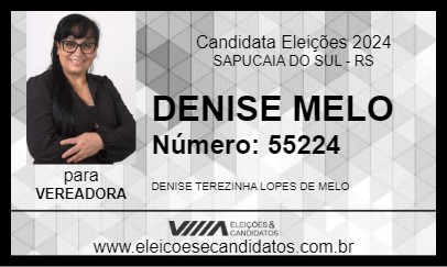 Candidato DENISE MELO 2024 - SAPUCAIA DO SUL - Eleições