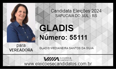 Candidato GLADIS 2024 - SAPUCAIA DO SUL - Eleições