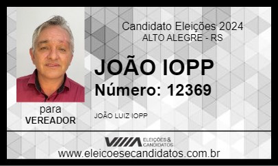 Candidato JOÃO IOPP 2024 - ALTO ALEGRE - Eleições