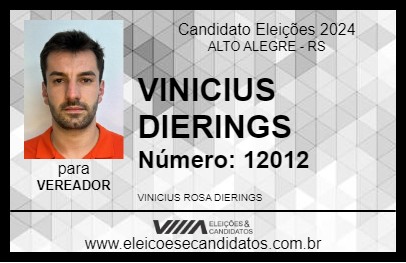 Candidato VINICIUS DIERINGS 2024 - ALTO ALEGRE - Eleições