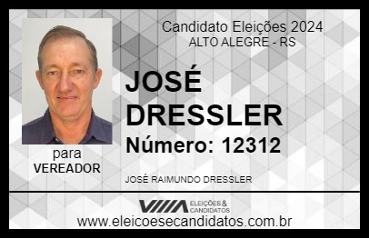 Candidato JOSÉ DRESSLER 2024 - ALTO ALEGRE - Eleições