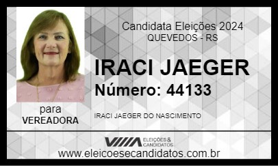 Candidato IRACI JAEGER 2024 - QUEVEDOS - Eleições