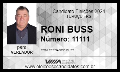 Candidato RONI BUSS 2024 - TURUÇU - Eleições